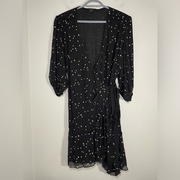 ALLSAINTS Gracie Nala Embroidered Tie-Waist Dress size 0 - Picture 4 of 12